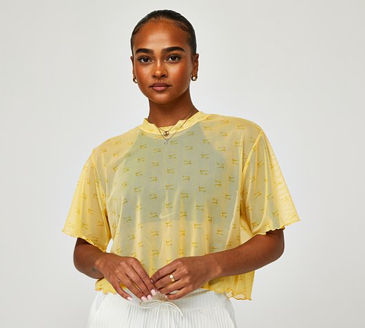 Womens Air AOP Mesh Crop Top