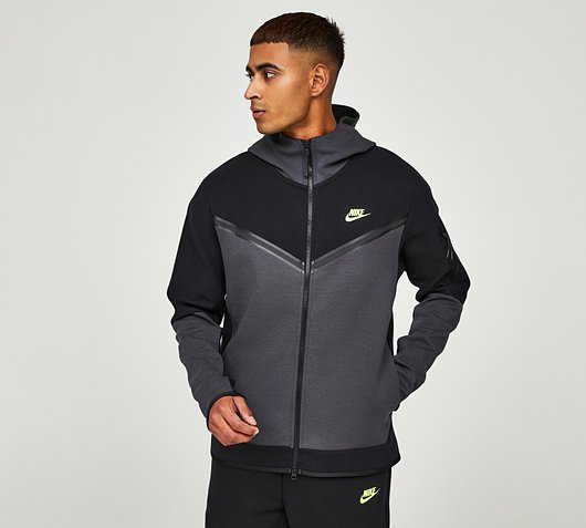 fluir Encommium solo Nike Tech Fleece Colour Block Hoodie | Black / Anthracite / Volt |  Footasylum