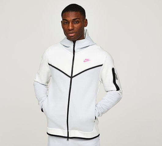 Nike Tech Fleece Colour Block Hoodie | Summit White / Pure Platinum ...