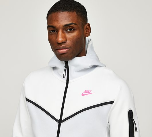 Nike Tech Fleece Colour Block Hoodie | Summit White / Pure Platinum / Hyper  Pink | Footasylum
