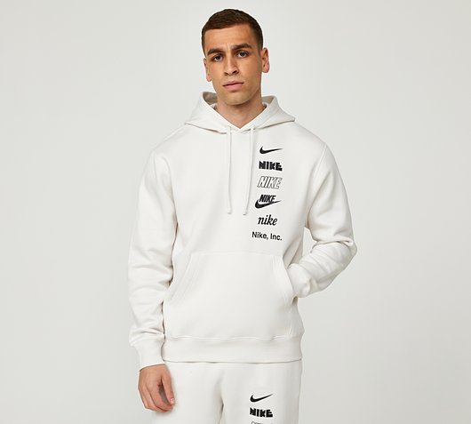 Nike Multi Logo Overhead Hoodie | Phantom | Footasylum