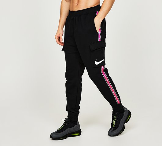 Nike Repeat Swoosh Fleece Cargo Jogger Black Hyper Pink