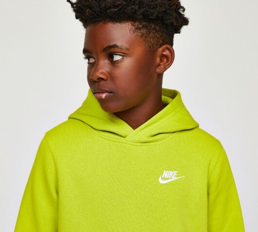 Nike Junior Club Overhead Hoodie | Bright Cactus | Footasylum
