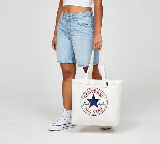 Converse Womens Graphic Tote Bag Egret Converse Blue Footasylum