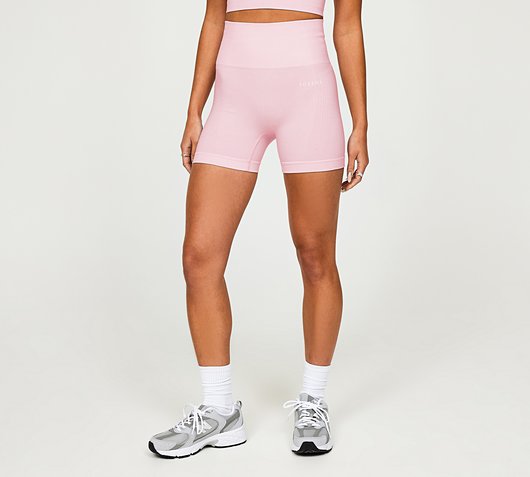 Forena Womens Seamless Hi-Waisted 5 Inch Short | Baby Pink | Footasylum