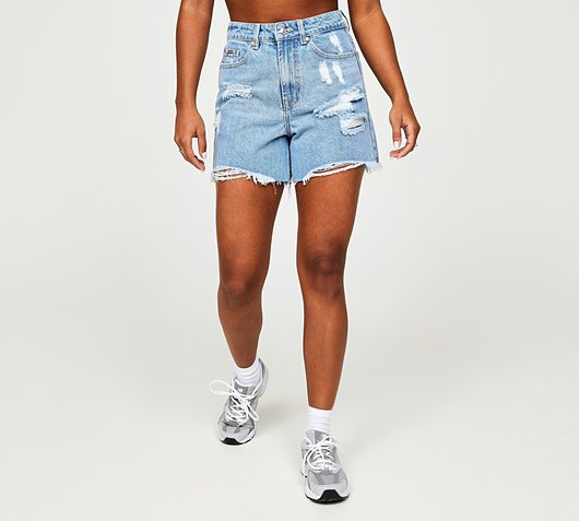 Womens Bella Long Denim Short