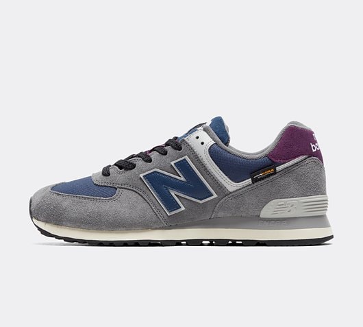 New Balance 574 Cordura Trainer | Grey / Navy / Burgundy | Footasylum