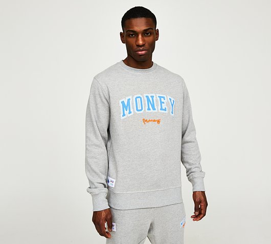 Money Clothing State Sweatshirt | Grey Heather / Blue / Orange | Footasylum