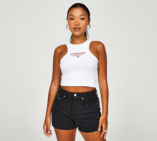 Tommy Jeans - Womens Logo Slim Fit Cropped Tank Top