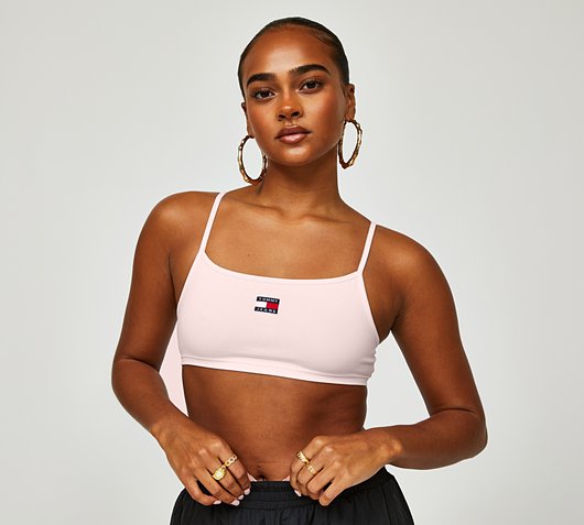 Womens Badge Tie Back Ultra Crop Top