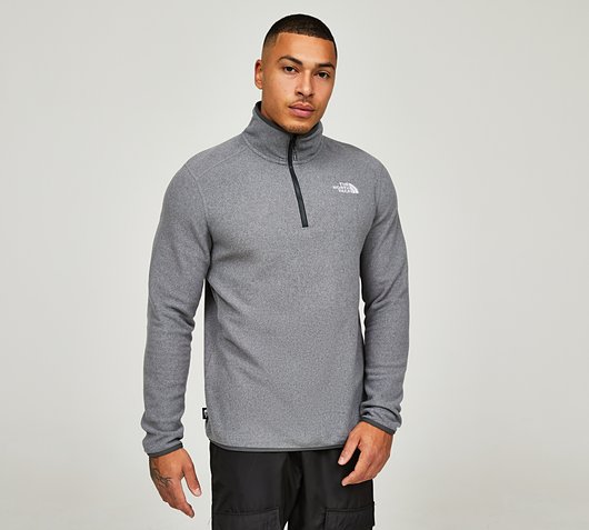 The North Face 100 Glacier Quarter Zip Fleece | Medium Grey Heat |  Footasylum
