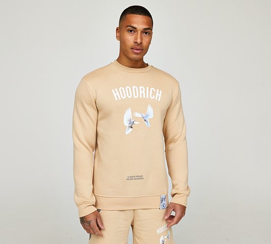 Hoodrich OG Take Flight V2 Sweat | Irish Cream / White / Lava Smoke |  Footasylum