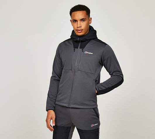 Berghaus Reacon Hooded Jacket | Grey Pinstripe / Jet Black | Footasylum