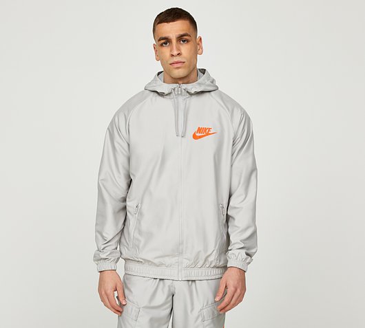 Nike Standard Issue Spray Woven Full Zip Hoodie | Light Smoke Grey |  Footasylum