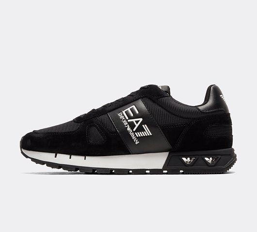 EA7 Lace Runner Legacy Trainer | Black / White | Footasylum