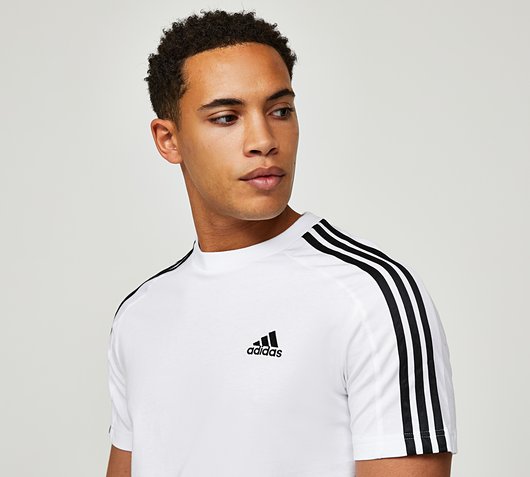 adidas 3-Stripes T-Shirt | White / Black | Footasylum