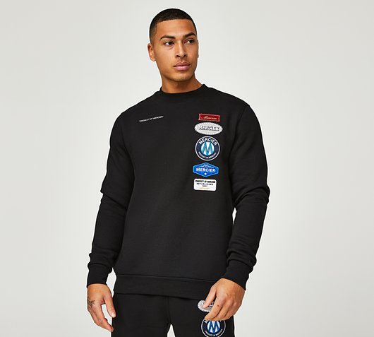 Mercier Hybrid Badge V2 Sweatshirt | Black | Footasylum