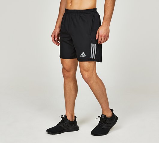 adidas Own The Run Short | Black / Reflective Silver | Footasylum