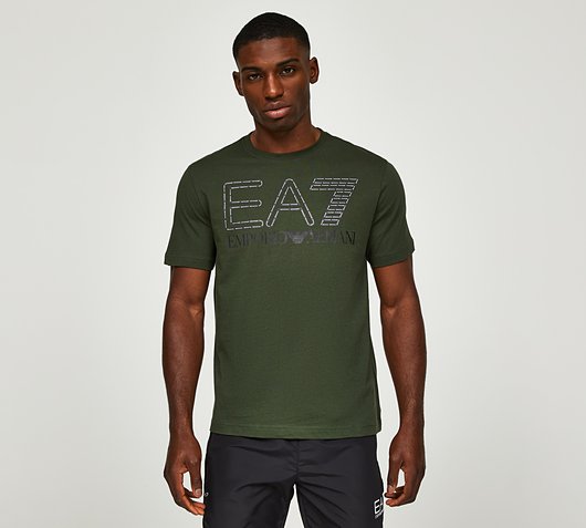 EA7 Oversize Logo T-Shirt | Khaki / Black | Footasylum