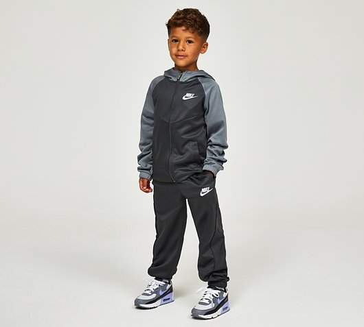 Nike Nursery Colour Block Dri-Fit Hooded Tracksuit | Anthracite / Smoke ...