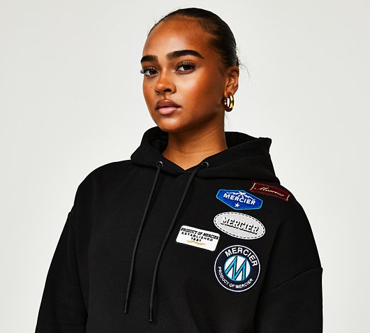 Mercier Womens Original Badge Hoodie | Black | Footasylum