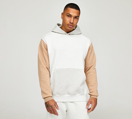 Essential Colour Block Fleece Overhead Hoodie