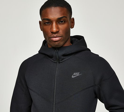 Nike Tech Fleece Windrunner Full Zip Hoodie | Black | Footasylum