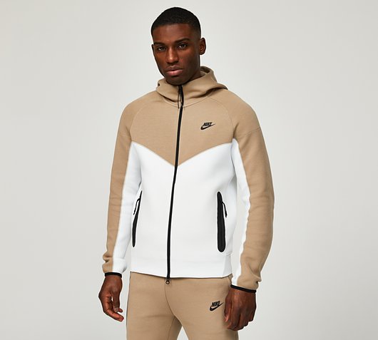 Nike Tech Fleece Windrunner Full Zip Hoodie | Summit White / Khaki ...