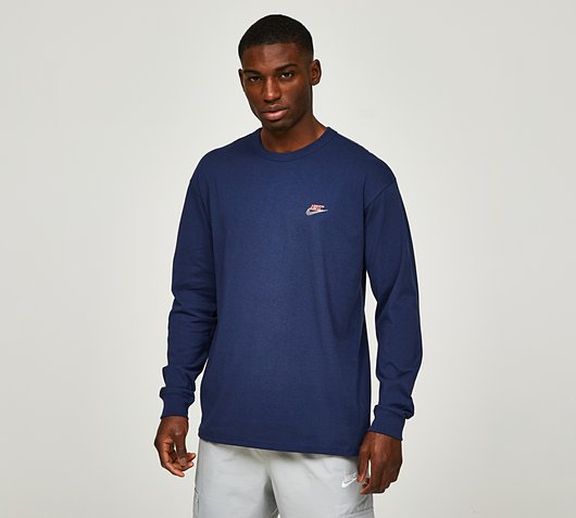 Nike M90 Swooshtopia Long Sleeved T-Shirt | Navy / Fuscia | Footasylum