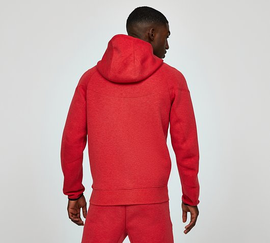 Nike Tech Fleece Windrunner Full Zip Hoodie | University Red Heather |  Footasylum