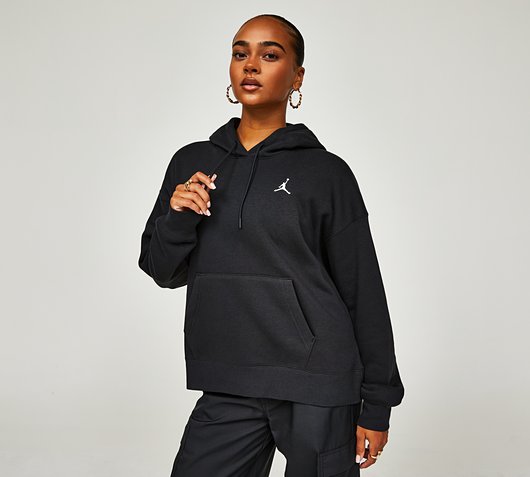 Jordan Womens Brooklyn Fleece Hoodie | Black | Footasylum