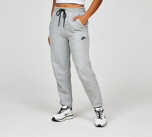 Nike Womens Tech Fleece Mid-Rise Pant | Dark Grey Heather | Footasylum