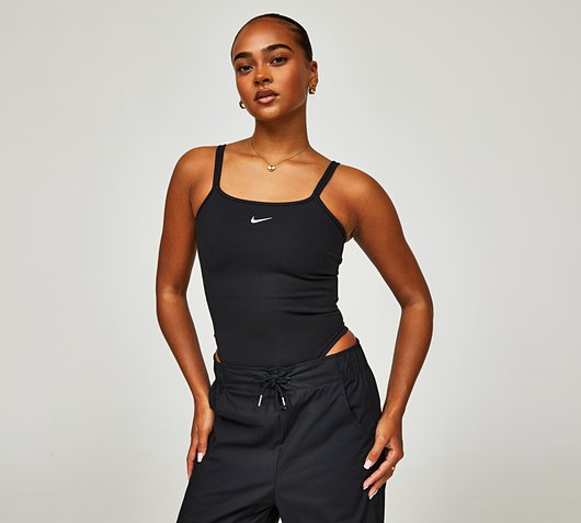 Nike Womens Essential Cami Bodysuit | Black / Sail | Footasylum