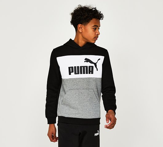Puma Junior Essentials Block Hoodie | Puma Black | Footasylum