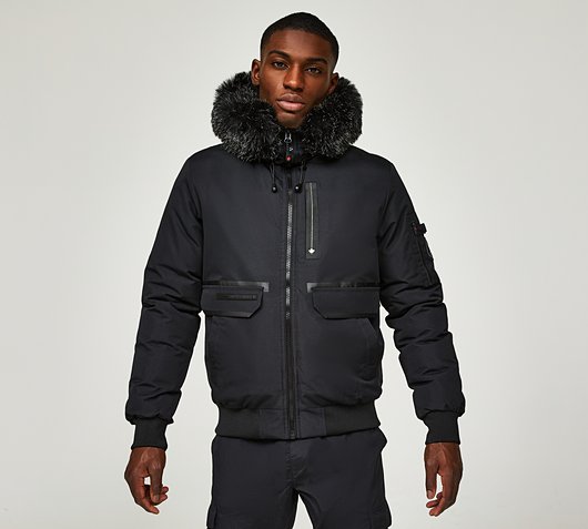 Zavetti Canada Albertini Bomber Parka Jacket | Jet Black | Footasylum