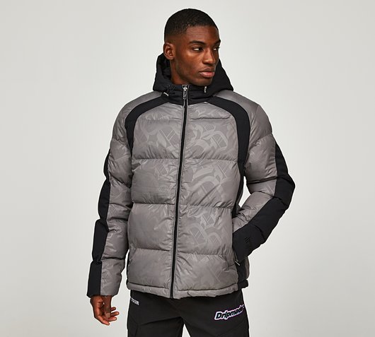 Dripmade Renegade Short Puffer Jacket | Castlerock / Jet Black | Footasylum