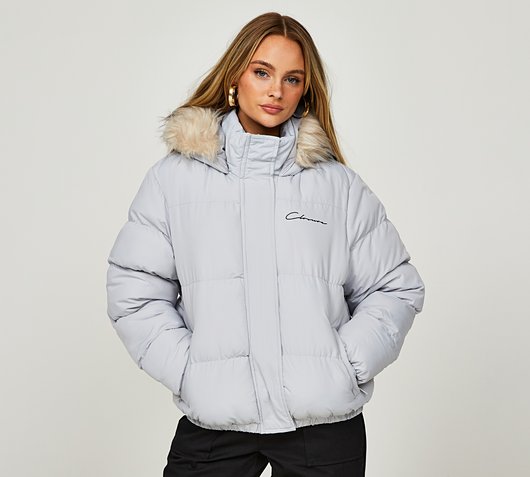 Womens Fur Hooded Puffer Jacket