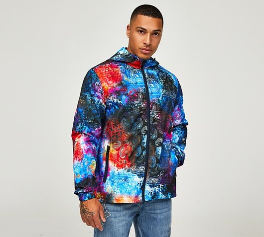 Dripmade Outlaw Paisley Windbreaker Jacket | Multi / Black | Footasylum