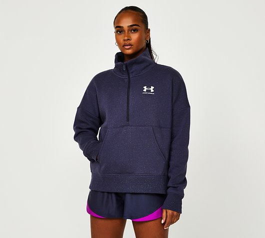 Under Armour - Womens Rival Fleece Half Zip Top