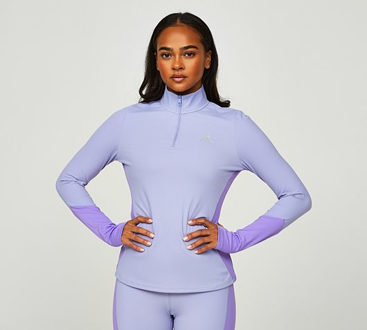 Womens Power Panelled Quarter Zip Top