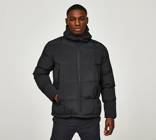 Brave Soul Box Quilt Crinkle Puffer Jacket | Black | Footasylum