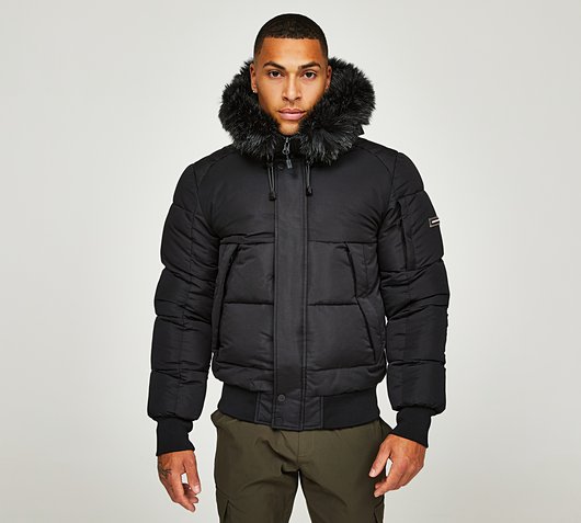 Kings Will Dream Zander Puffer Bomber Jacket | Jet Black | Footasylum