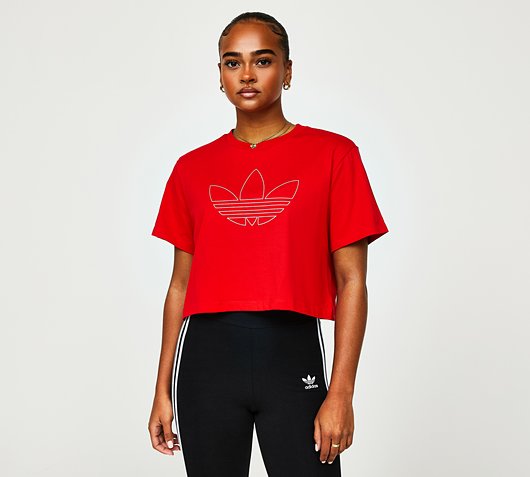 adidas Originals Womens Crop Top | Vivid Red | Footasylum