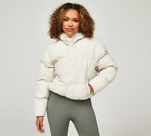 Womens Crop Oversized Puffer Jacket