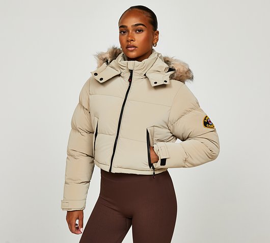 Zavetti Canada Womens Bellucci 2.0 Crop Puffer Jacket | Plaza Taupe ...