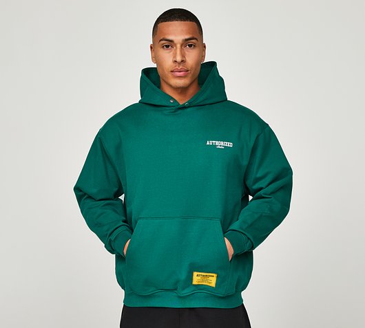 Authorized Studio Graphic Relaxed Fit Hoodie | Evergreen | Footasylum