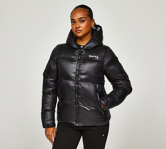 Womens Logo Trim Puffer Jacket