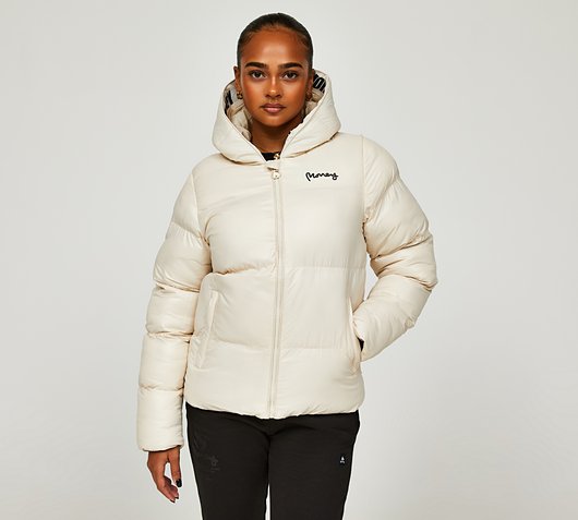 Money Clothing Womens Logo Trim Puffer Jacket | Ecru | Footasylum