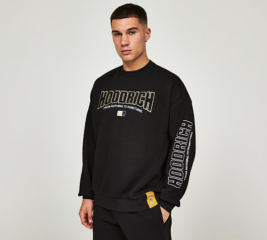 Hoodrich OG Zenith Oversized Sweatshirt | Black / White / Gold | Footasylum