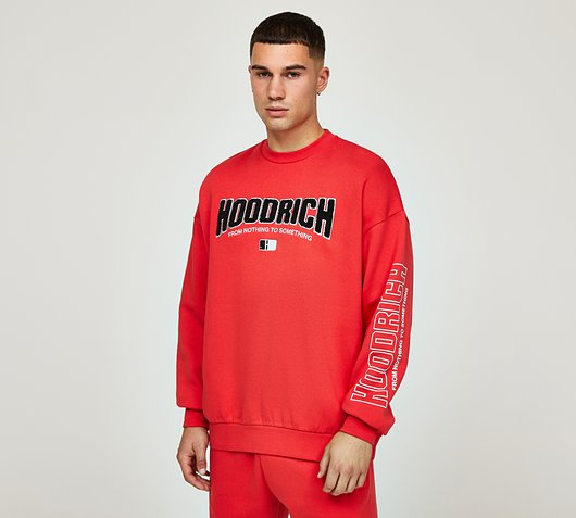 Hoodrich OG Zenith Oversized Sweatshirt | Mars Red / White / Microchip ...